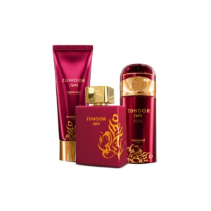 Kit Zuhoor Mawwal Arabia Femenino: perfume, loción corporal y spray