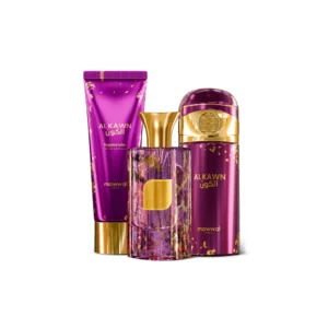 Kit unisex Alkawn Mawwal Arabia: perfume, crema hidratante corporal y body spray